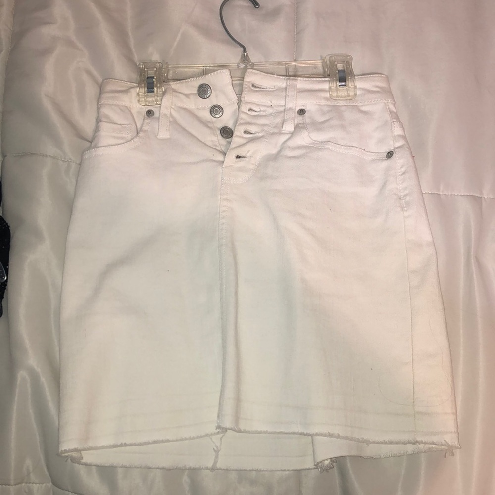 White Jean Skirt
